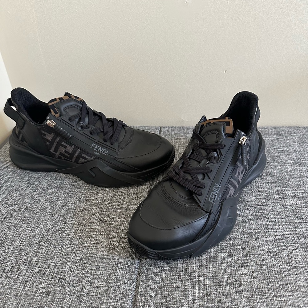 Men’s Fendi Flow Black Sneakers Modern Chunky Sole